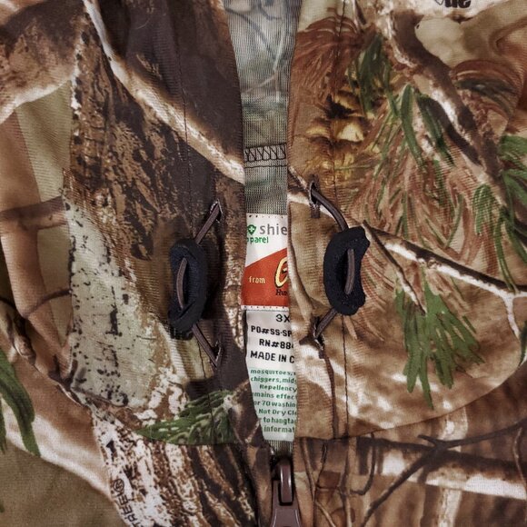 Gamehide Jacket Mens 3X Camouflage Realtree Edge Insect Shield EliminTick Hooded - Picture 7 of 16
